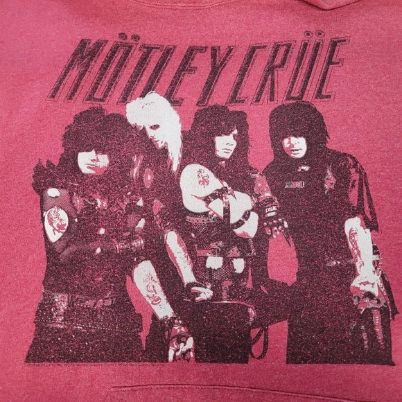 Motley Crue Size XL Mens Red Sweatshirt Hoodie Pullover No Tags Flaw - Picture 3 of 7